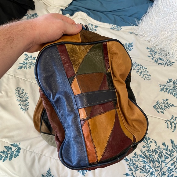 COPY - Vintage Leather Patchwork Dufflebag SOLD - Picture 3 of 7